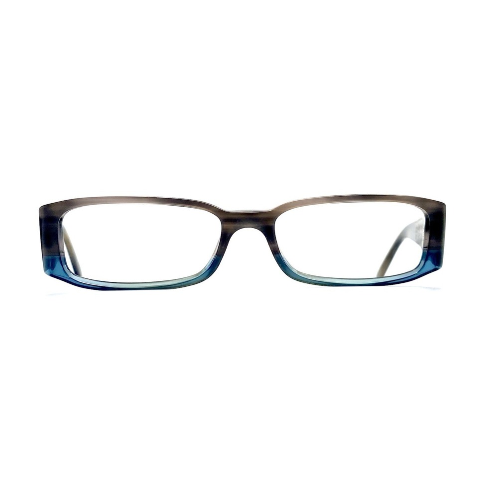 Prada Grey Blue Tortoise Horn Rectangular Glasses Italy VPR22M RYO1O1 53 16 135